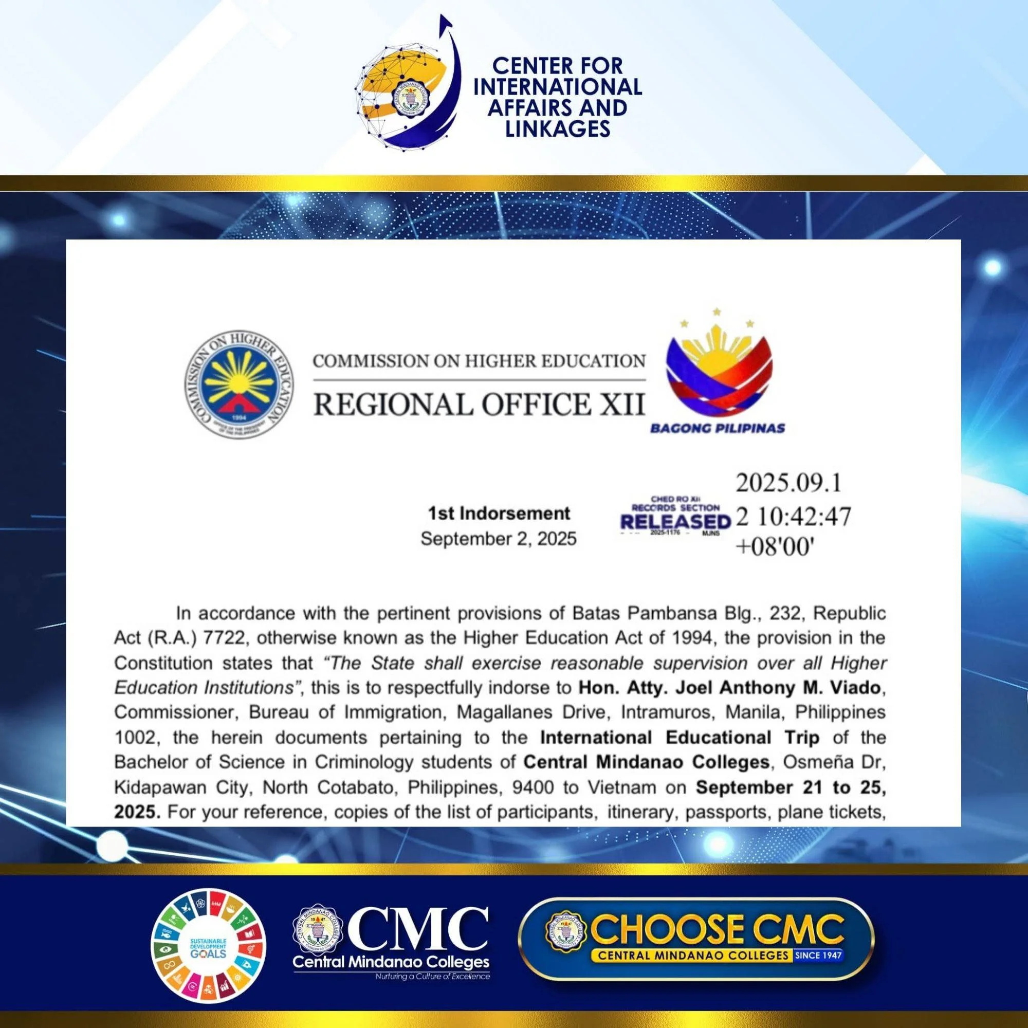 CMC College of Criminal Justice Education Heads to Vietnam Through the CIAL I-ACE Program