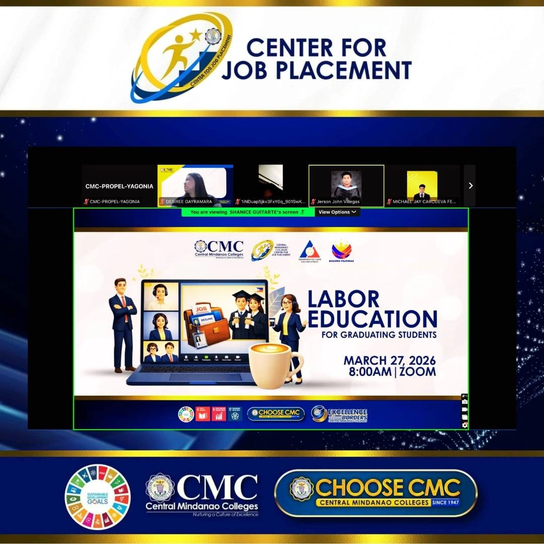 Central Mindanao Colleges Conducts STEP UP Program in Partnership with DOLE and PROPEL