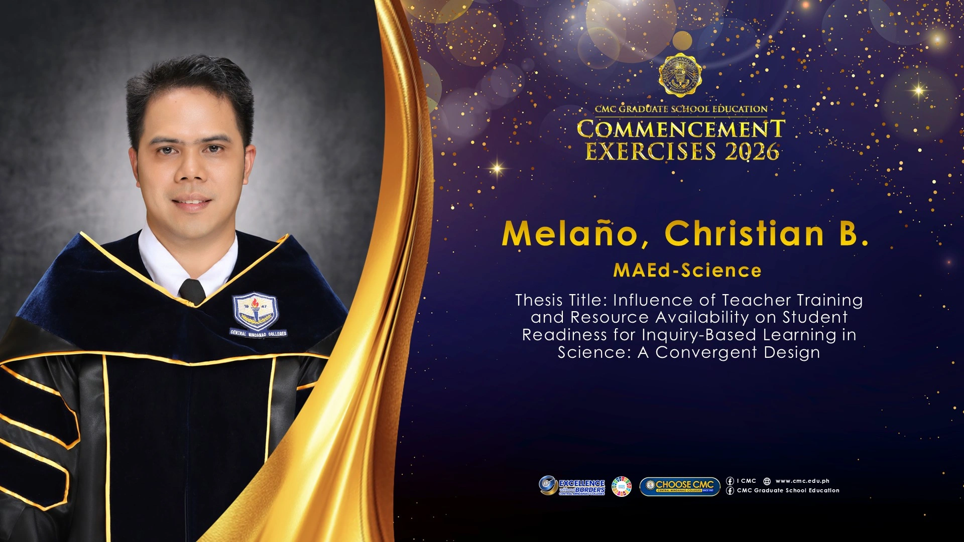 CMC GSE CELEBRATES 28 MAEd SCIENCE MAJOR GRADUATES AT COMMENCEMENT EXERCISES 2026 — photo 2