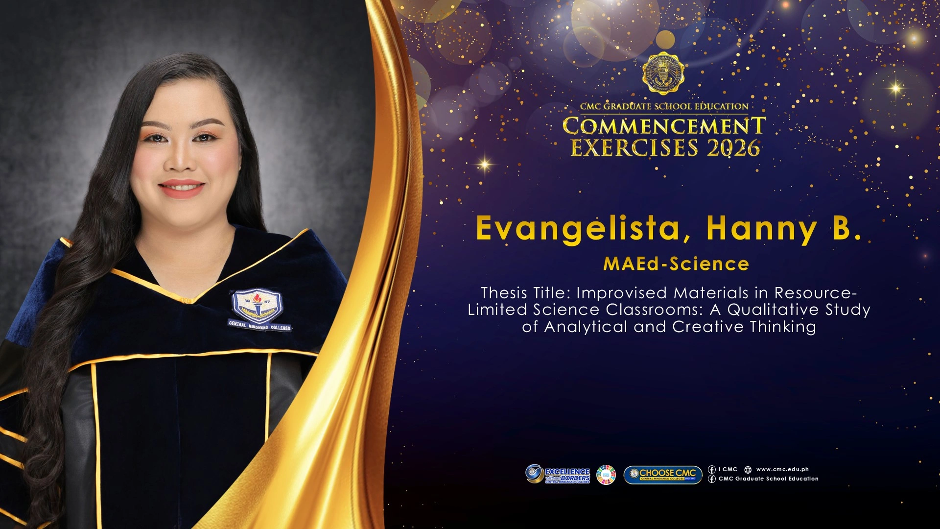CMC GSE CELEBRATES 28 MAEd SCIENCE MAJOR GRADUATES AT COMMENCEMENT EXERCISES 2026 — photo 3