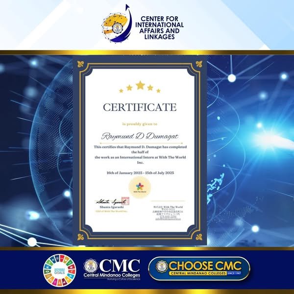 CMC International Internship Achievement