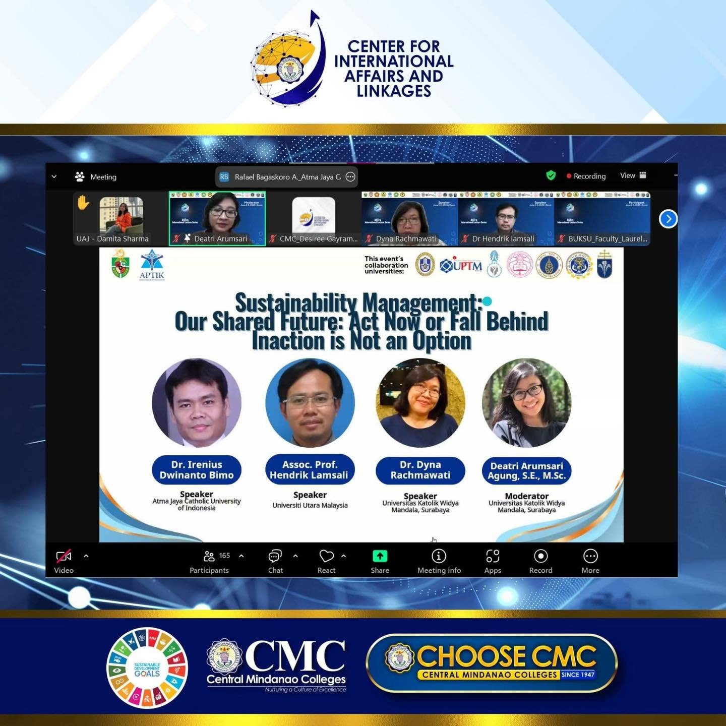 CMC Engages in Day 1 of ASTra International Lecture Series on Sustainability