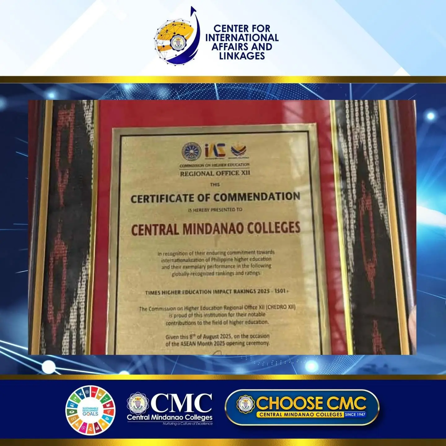 CMC Earns CHEDRO XII Commendation for its Commitment to Internationalization — photo 4
