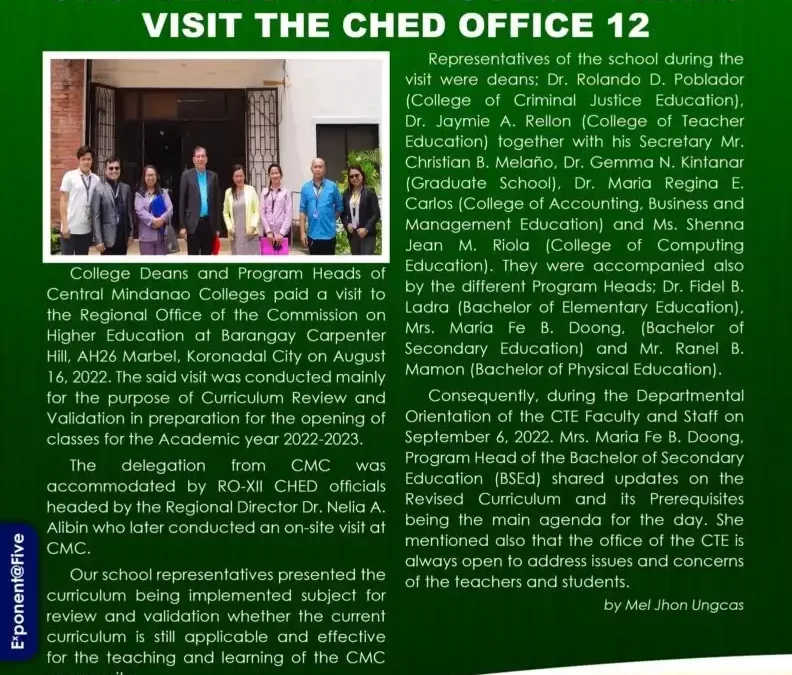 ICYMI | CMC DEANS AND PROGRAM HEADS VISIT THE CHED OFFICE 12