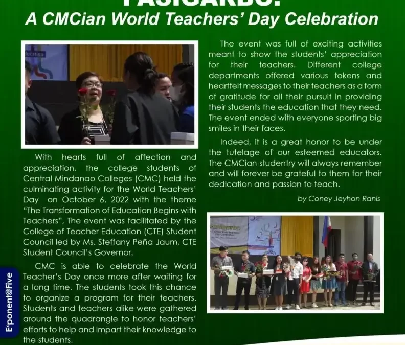 PASIGARBO: A CMCian World Teachers’ Day Celebration