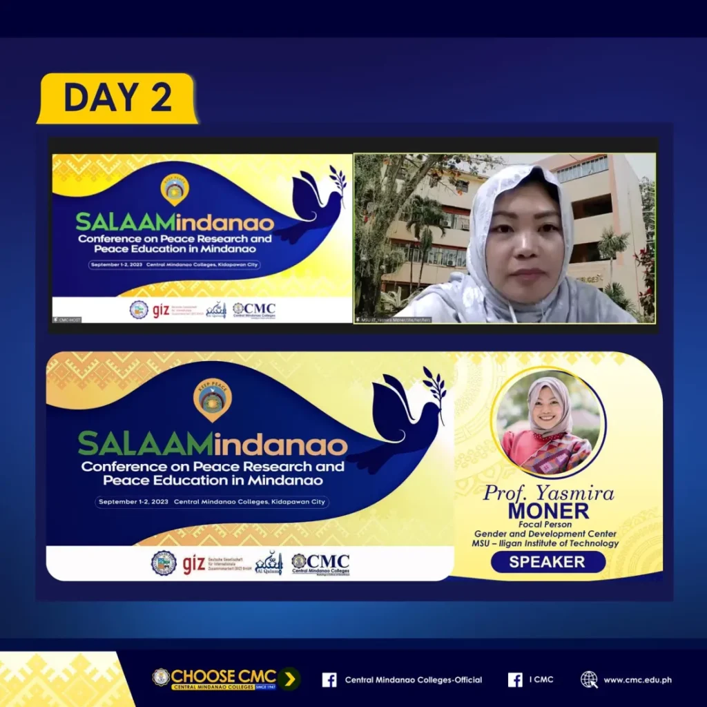 Day 2 | SALAAMindanao: Conference on Peace Research and Peace Education in Mindanao | September 1-2, 2023 at Central Mindanao Colleges, Kidapawan City