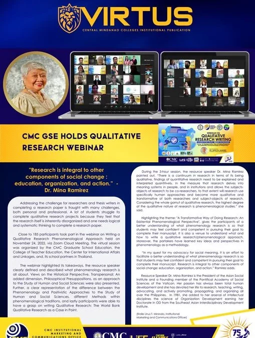 CMC GSE HOLDS QUALITATIVE RESEARCH WEBINAR