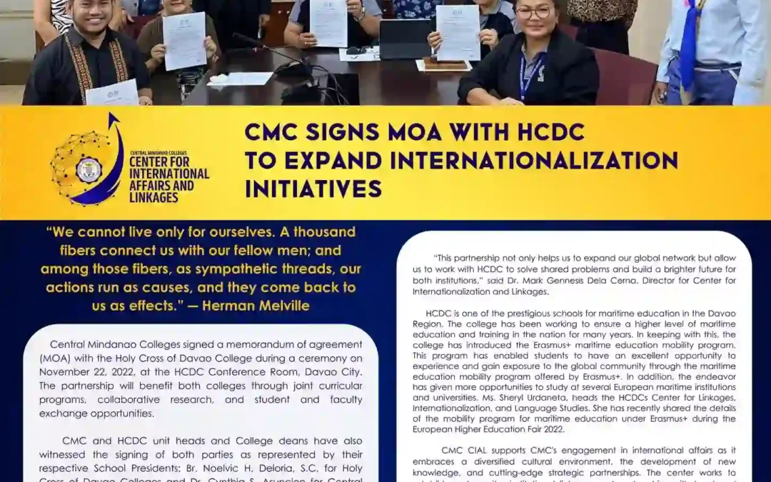 CMC Signs MOA with HCDC to Expand Internalization Initiatives